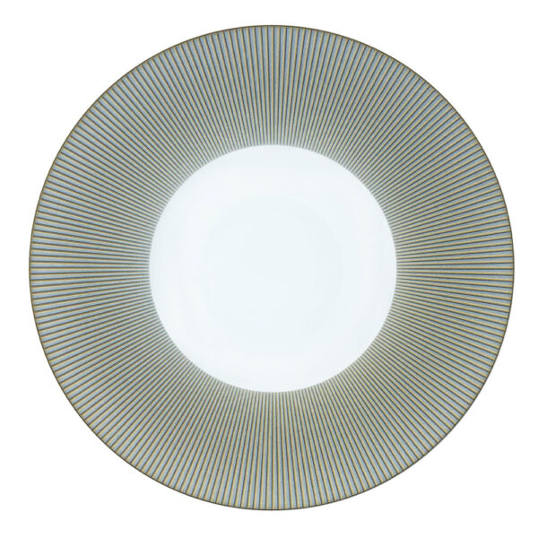 J.L Coquet Boléro Blue Irisé Charger, Handcrafted Limoges Porcelain Dinnerware
