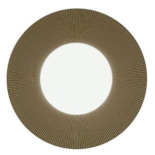 J.L Coquet Boléro Brown Irisé Charger, Handcrafted Limoges Porcelain Dinnerware