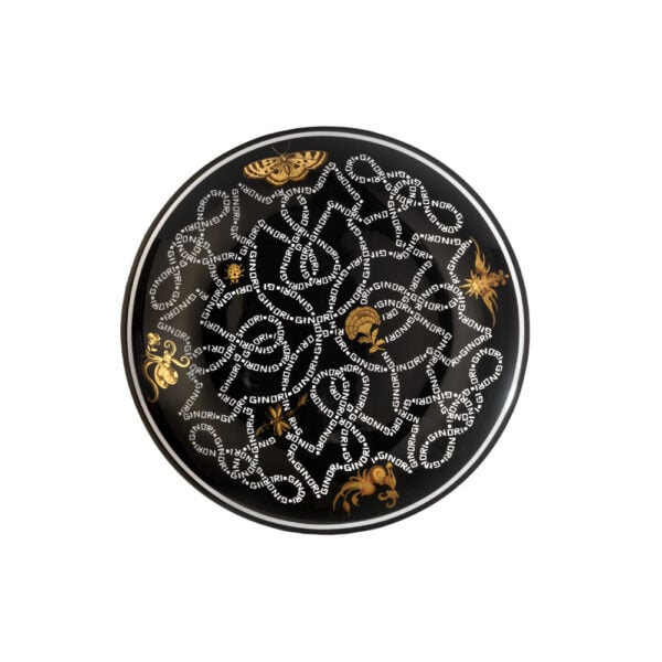BLACK-SALAD-DESSERT-PLATE-140RG00-FPT110-01-0205-G01722900-CM-20,5 Ginori 1735 Arcadia Dessert Plate in Black | Available at Kneen & Co
