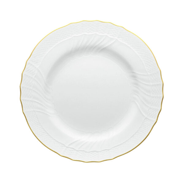 Corona-FLat-dnr-Plt_With_Gold-Rim_002RG00_FPT110010260G00099100 Ginori 1735 Corona Gold Dinner Plate at Kneen & Co