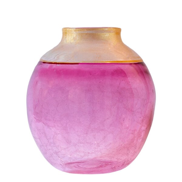 Giberto Venezia Coralla Ruby and Gold Vase
