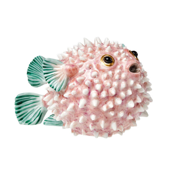 Nymphenburg Porcelain Hedgehog Fish Coral