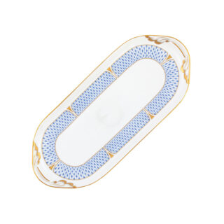 Herend Art Deco Blue Sandwich Tray | Kneen & Co