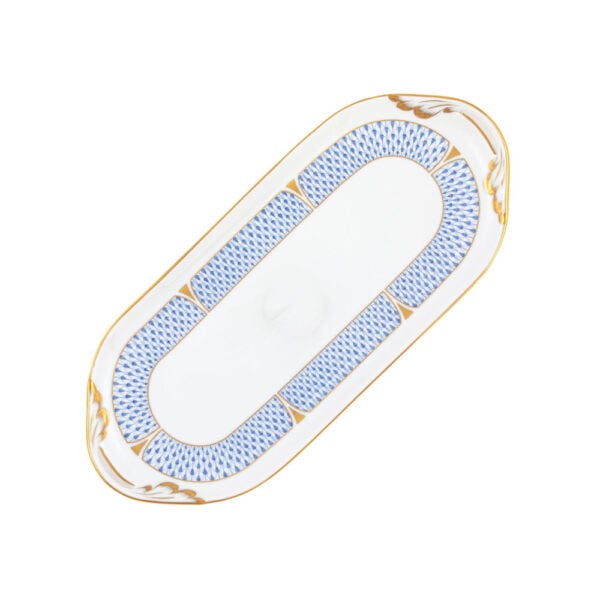 VHNKB-02436-0-00-Sandwich-Tray-Art-Deco-Blue-Herend Herend Art Deco Blue Sandwich Tray | Kneen & Co