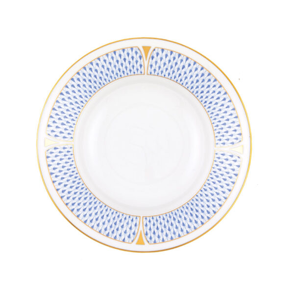 Herend Art Deco Blue Rim Soup Bowl | Kneen & Co