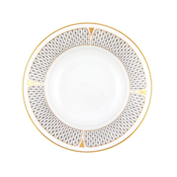 VHNKG-02505-0-00-Rim-Soup-8'-Art-Deco-Grey-Herend Herend Art Deco Gray Dinnerware | Kneen & Co