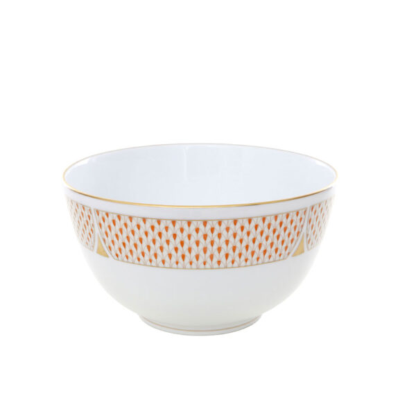 VHNKH-02362-0-00-Round-Bowl-Art-deco-Rust-Herend Herend Art Deco Rust | Kneen & Co