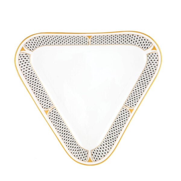 VHNKN-02191-0-00-Triangle-Dish Herend Art Deco Black Dinnerware | Kneen & Co