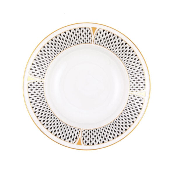 VHNKN-02505-0-00-Rim-Soup-Art-Deco-Black-Herend Herend Art Deco Black Dinnerware | Kneen & Co