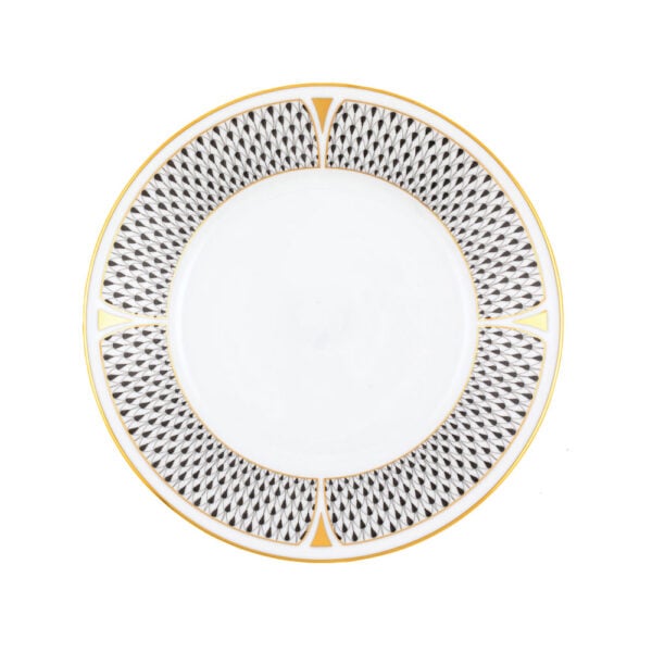 VHNKN-02520-0-00-Dessert-Plate-Art-Deco-Black-Herend Herend Art Deco Black Dinnerware | Kneen & Co