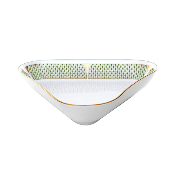 VHNKV202191-0-00-Triangle-Dish-Art-Deco-Green-Herend Herend Art Deco Green Dinnerware | Kneen & Co