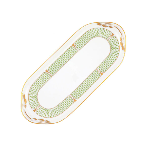 VHNKV202436-0-00-Sandwich-Tray-Art-Deco-Green-Herend Herend Art Deco Green Dinnerware | Kneen & Co