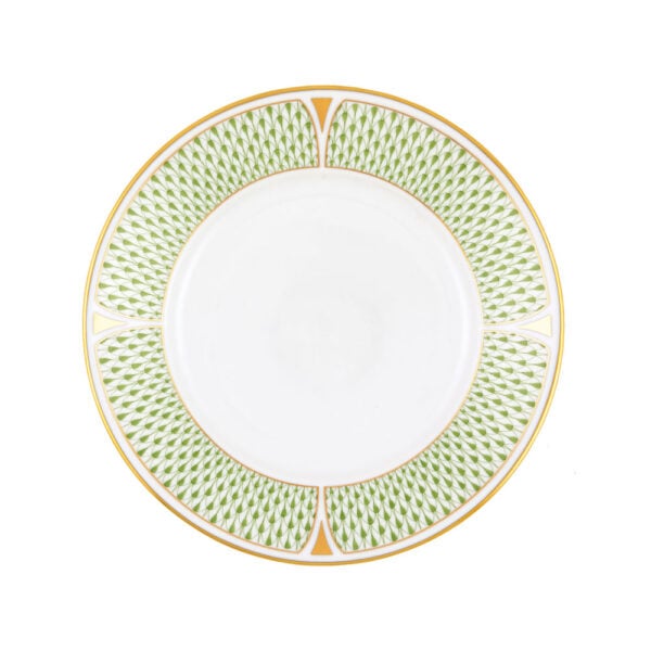 VHNKV202520-0-00-Dessert-Plate-Art-Deco-Green-Herend Herend Art Deco Green Dinnerware | Kneen & Co