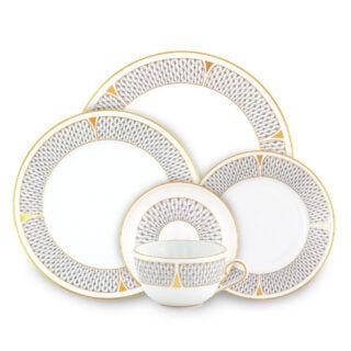 Herend Art Deco Gray Dinnerware | Kneen & Co