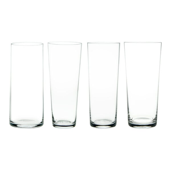 Deborah Ehrlich glasswares, studio photographs for Kneen & Co. Deborah Ehrlich Crystal Set of Four "Slightly Different" Glasses | Kneen & Co