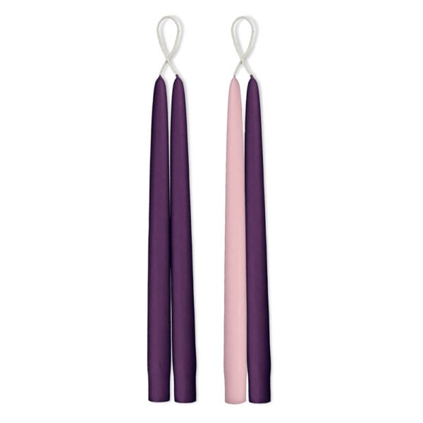 Advent-Taper-Set-(-X3-Eggplant-X1-Petal-Pink) Creative Candles Advent Taper Refills | Kneen & Co