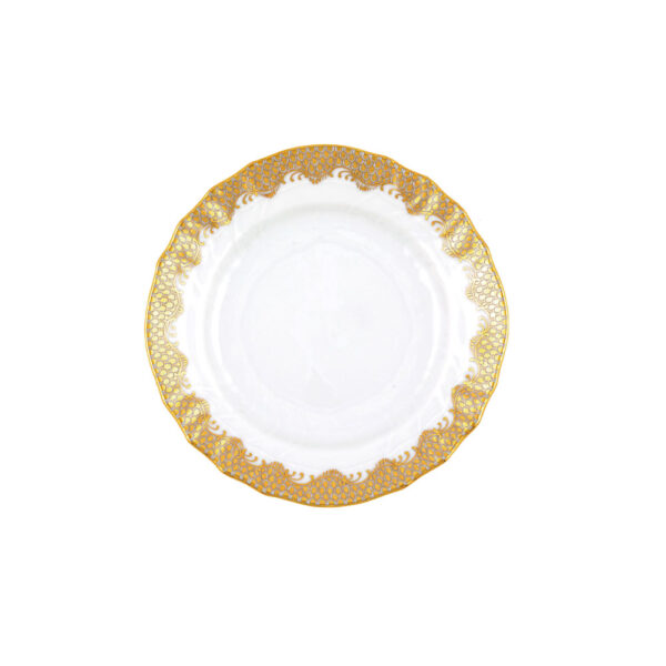 Herend_Fishscale_Gold_BandB Herend Gold Fish Scale Bread and Butter | Kneen & Co