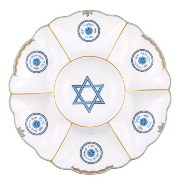 Herend Blue Seder Plate | Kneen & Co
