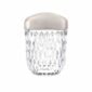 Saint-Louis Folia Mini Portable Lamp with cut crystal and aluminum top in silver finish.