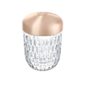 Saint-Louis Folia Mini Portable Lamp with Gold Finish top and clear crystal base.