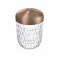 Saint-Louis Folia Mini Portable Light with Cut Crystal Base and aluminum top in copper finish.