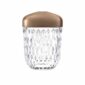 Saint-Louis Folia Mini Portable Light with Cut Crystal Base and aluminum top in copper finish.