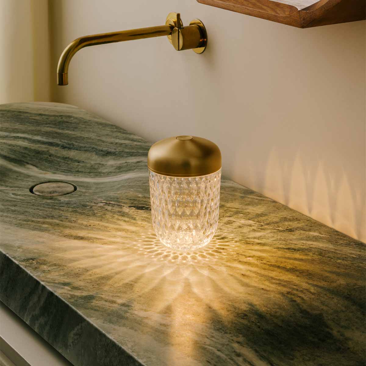 Saint-Louis Folia Mini Portable Lamp with Gold Finish - Kneen & Co