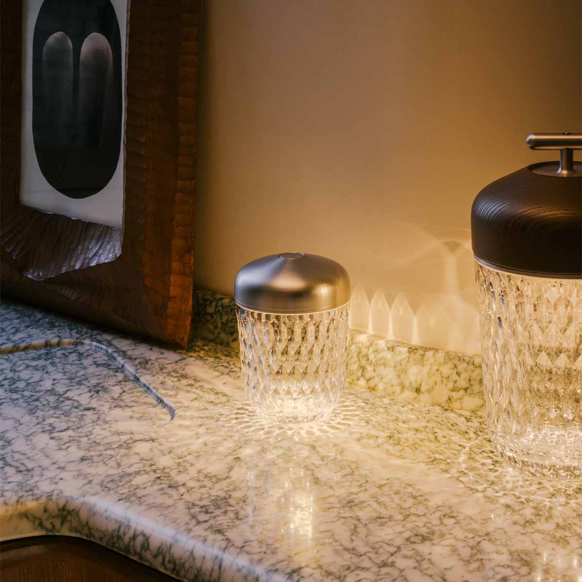 Saint-Louis Folia Mini Portable Lamp with Silver Finish - Kneen & Co