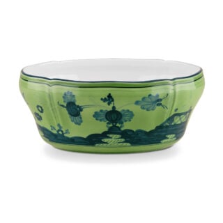 Ginori 1735 Oriente Italiano Oval Salad Bowl in Malachite | Kneen & Co