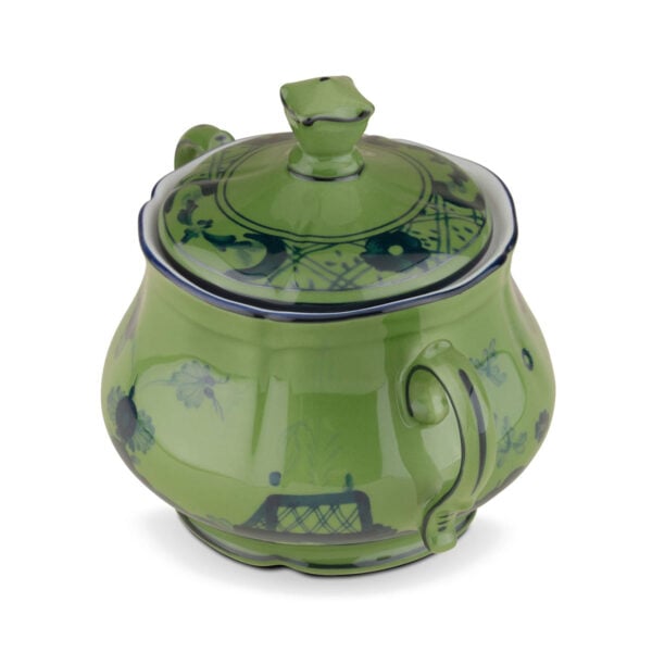 Ginori 1735 Oriente Italiano Sugar Bowl With Lid in Malachite | Kneen & Co