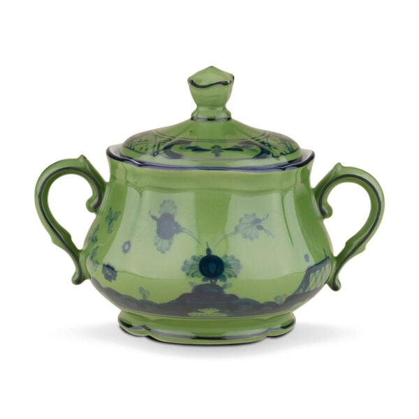 Ginori 1735 Oriente Italiano Sugar Bowl With Lid in Malachite | Kneen & Co
