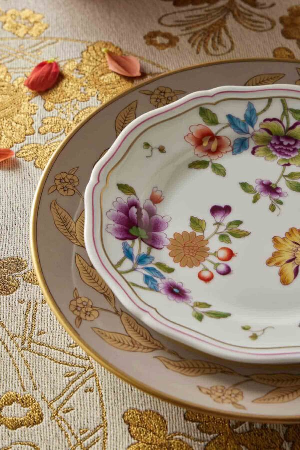 Ginori Granduca Salad Plate Mood Image on Tablecloth