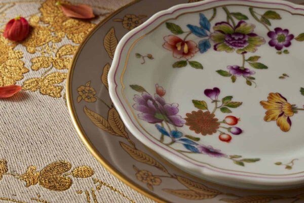 Ginori Granduca Salad Plate Mood Image on Tablecloth