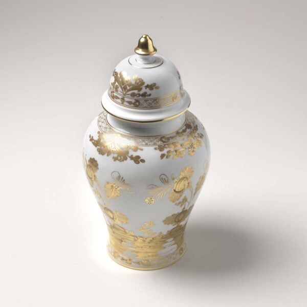 Ginori 1735 Oriente Italiano Aurum Potiche Vase With Cover 38 cm | Kneen & Co