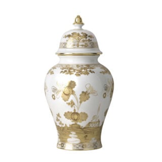 Ginori 1735 Oriente Italiano Aurum Potiche Vase With Cover 38 cm | Kneen & Co