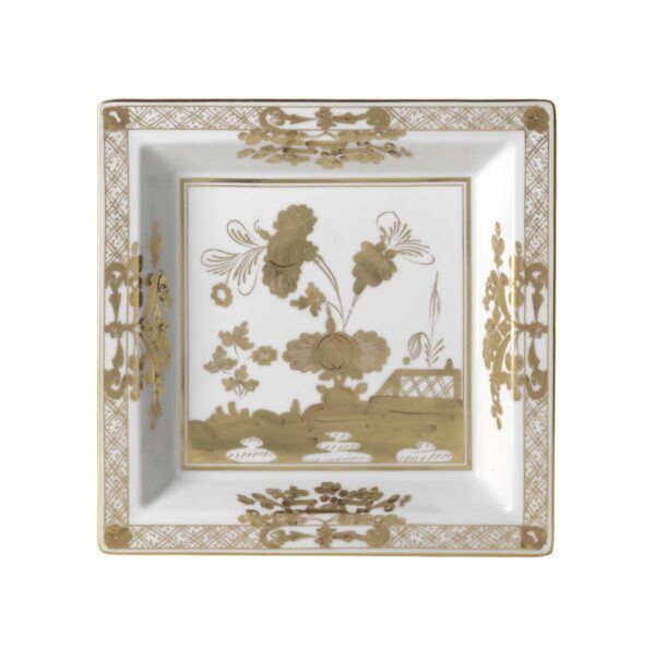 Ginori 1735 Oriente Italiano Aurum Large Squared Vide Poche | Kneen & Co