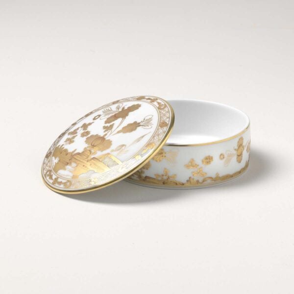 Ginori 1735 Oriente Italiano Aurum Round Box with Cover | Kneen & Co