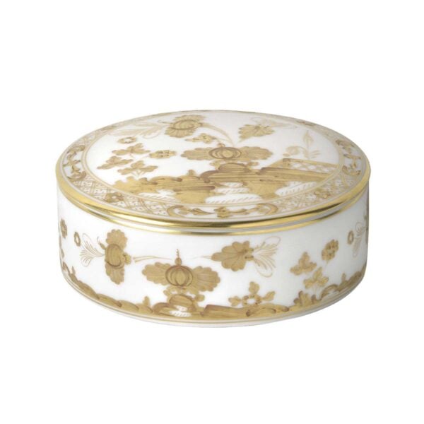 Ginori 1735 Oriente Italiano Aurum Round Box with Cover | Kneen & Co