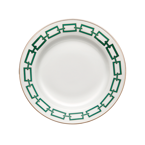 Ginori 1735 Catene Smeraldo (Green) Round Flat Plate / Platter, 12"Ø  | Kneen & Co