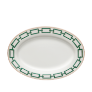 Ginori 1735 Catene Smeraldo (Green) Oval Platter, 13.4"