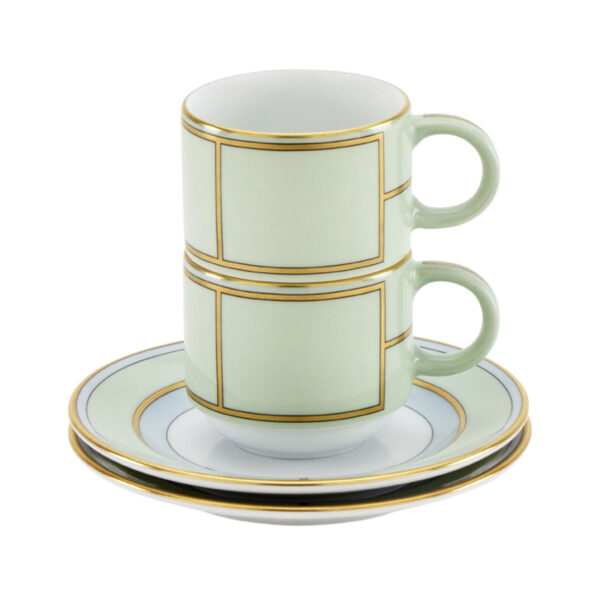 Ginori 1735 Diva Verde Colonna Coffee Set X 2 | Kneen & Co