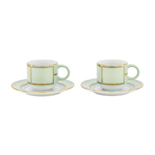 Ginori 1735 Diva Verde Colonna Coffee Set X 2 | Kneen & Co