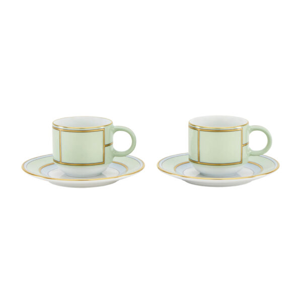 Ginori 1735 Diva Verde Colonna Coffee Set X 2 | Kneen & Co