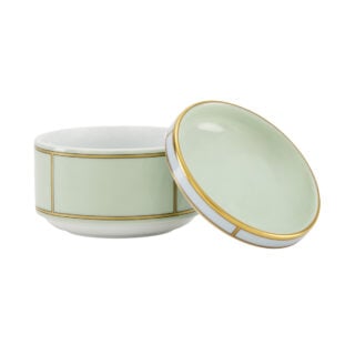 Ginori 1735 Diva Verde Colonna Sugar Bowl With Cover | Kneen & Co