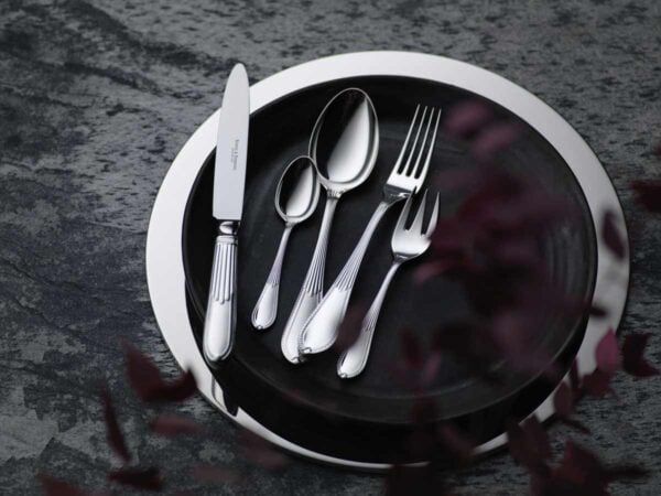 Robbe & Berking Silver Flatware lifestyle photo featuring the Belvedere pattern.