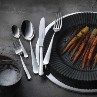 Robbe & Berking Silver Flatware lifestyle photo featuring the Dante pattern no. 2.