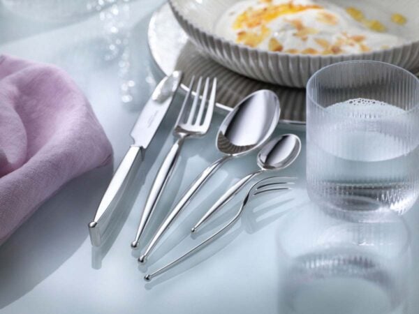 Robbe & Berking Gio Silver Flatware lifestyle photo.