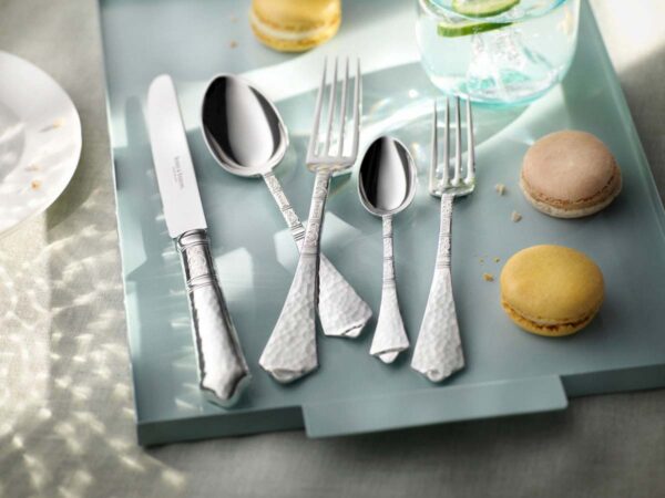 Robbe & Berking Silver Flatware lifestyle photo featuring the Hermitage pattern.