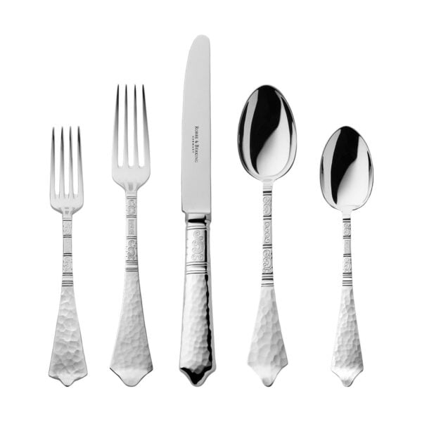 R&B-Silver-Hermitage-5pc-ComboSet-1200x1200-100KB Robbe & Berking Hermitage flatware pattern in silver, featuring the 5 piece place setting.