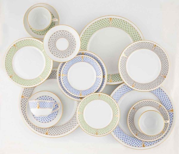 HEREND-HOLIDAY-MOOD-Art-Deco-1200x1200-100KB Herend Art Deco Grey, Blue & Green Dinnerware | Kneen & Co